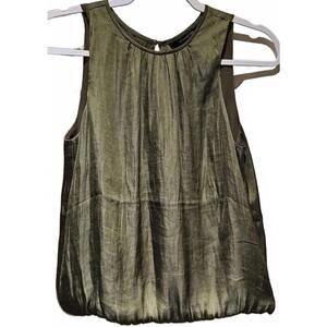 Banana Republic Women's Sleeveless  Tank With Wrap Keyhole Back Size S Olive